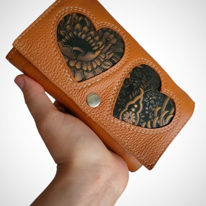 Portfelik skóra naturalna Cinamonn Paisley