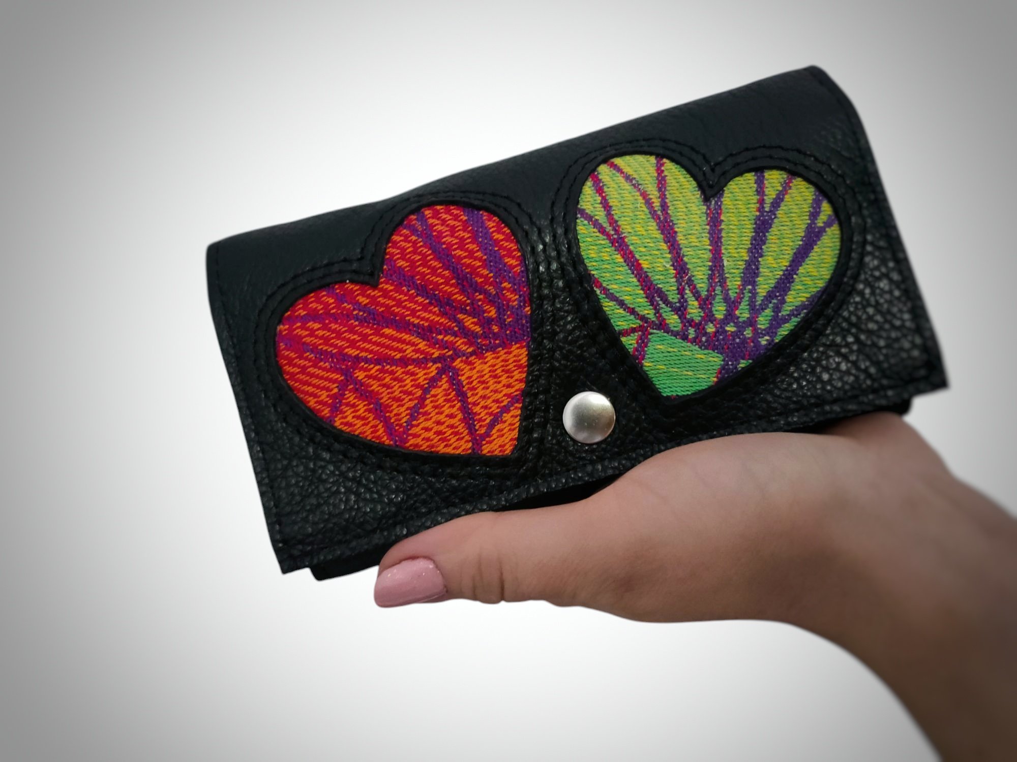 *Komplet skórzany box+portfelik Lotos tęcza - obrazek 2