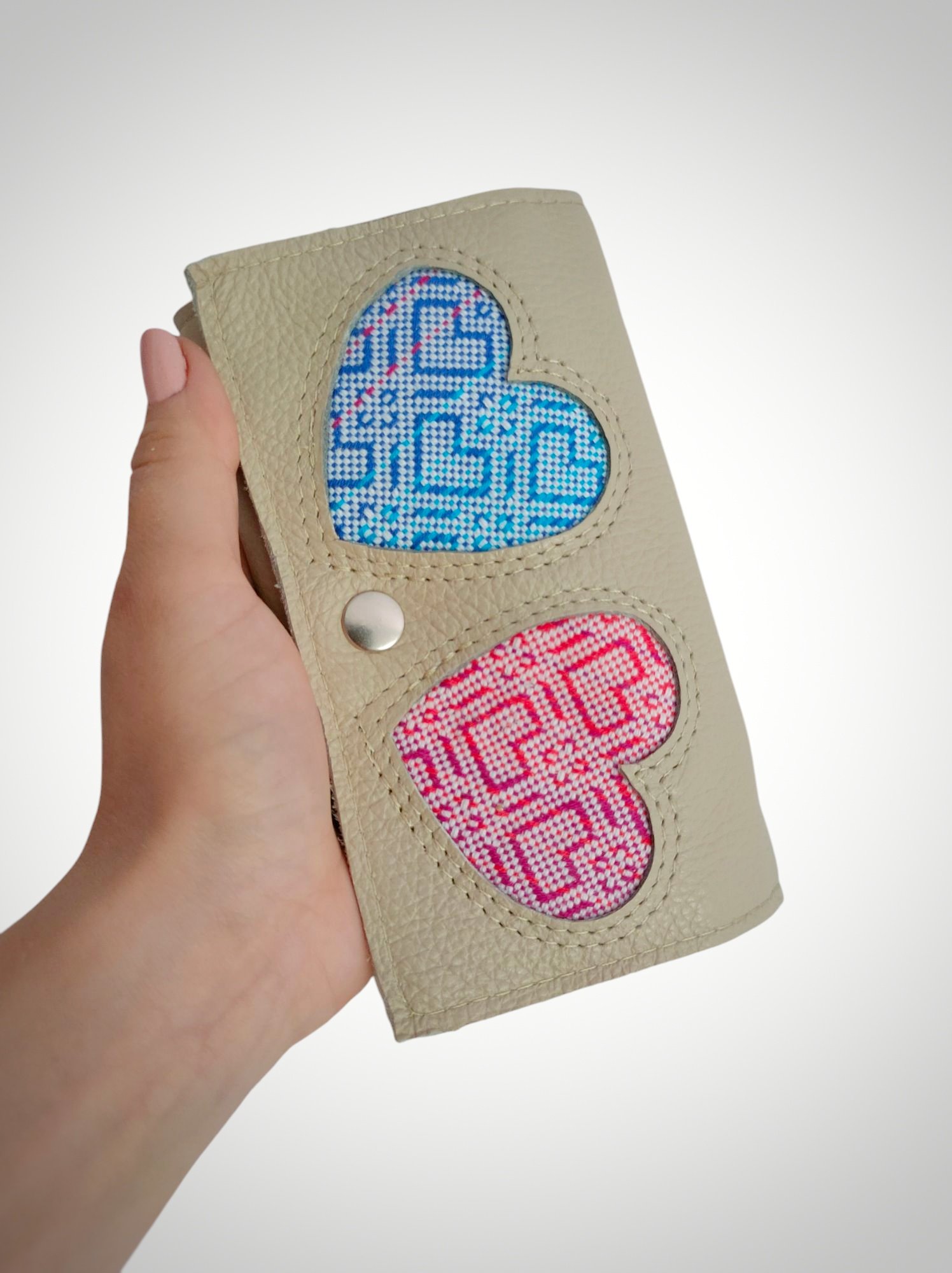 *Komplet skórzany box+portfelik Latte/ Big love tęcza - obrazek 2