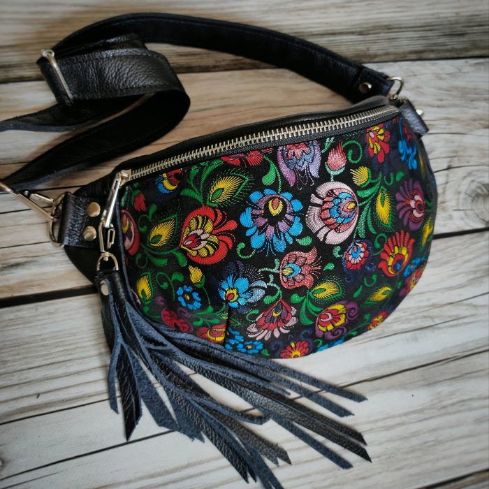 Saszetka nerka skórzana M skóra naturalna Folk