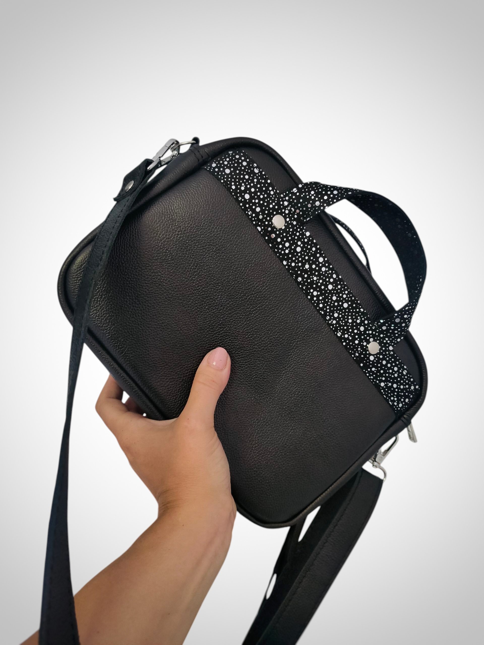 *Kuferek skórzany standard Srebrne kropeczki* Na zamówienie* - obrazek 4