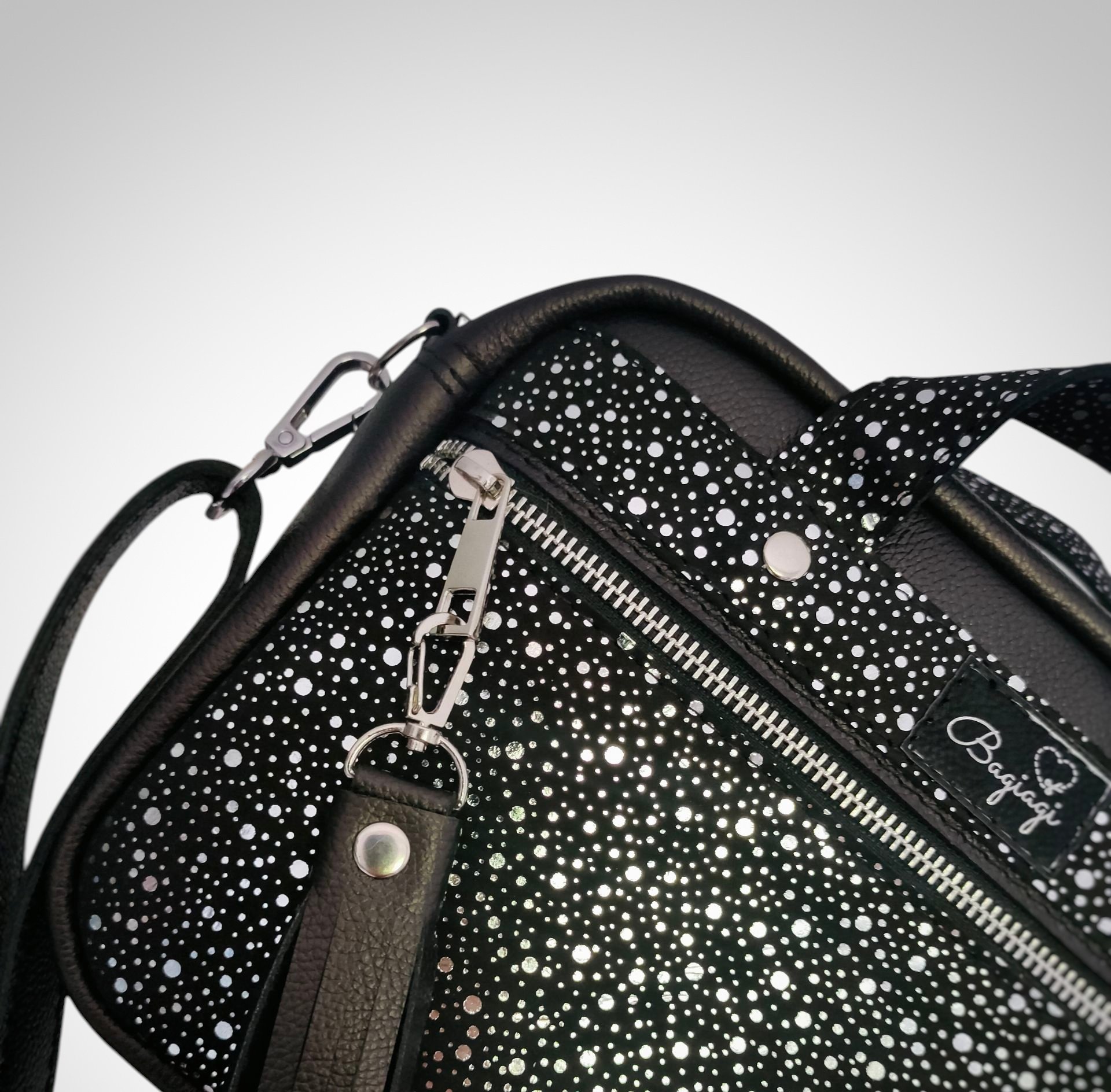 *Kuferek skórzany standard Srebrne kropeczki* Na zamówienie* - obrazek 2