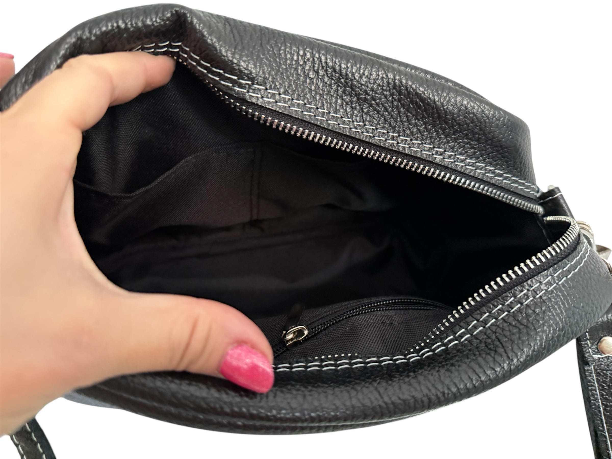 Listonoszka box standard skóra Srebrne Pasy - obrazek 2