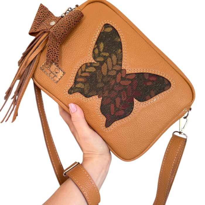 Listonoszka skóra naturalna karmel/woven wings Roots