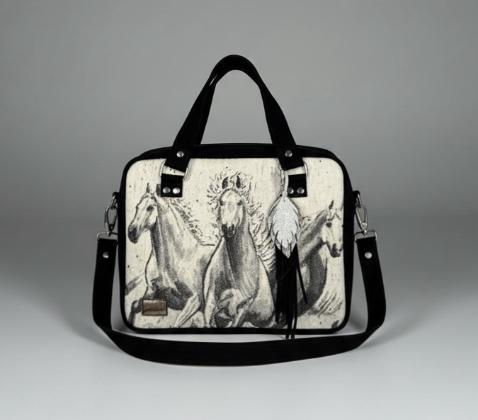 Aktówka a4 czarny welur naturalny Galop