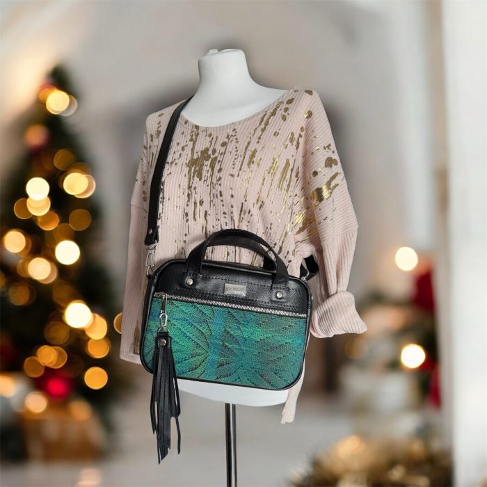 Kuferek skórzany Skrawek Slavic wraps zieleń