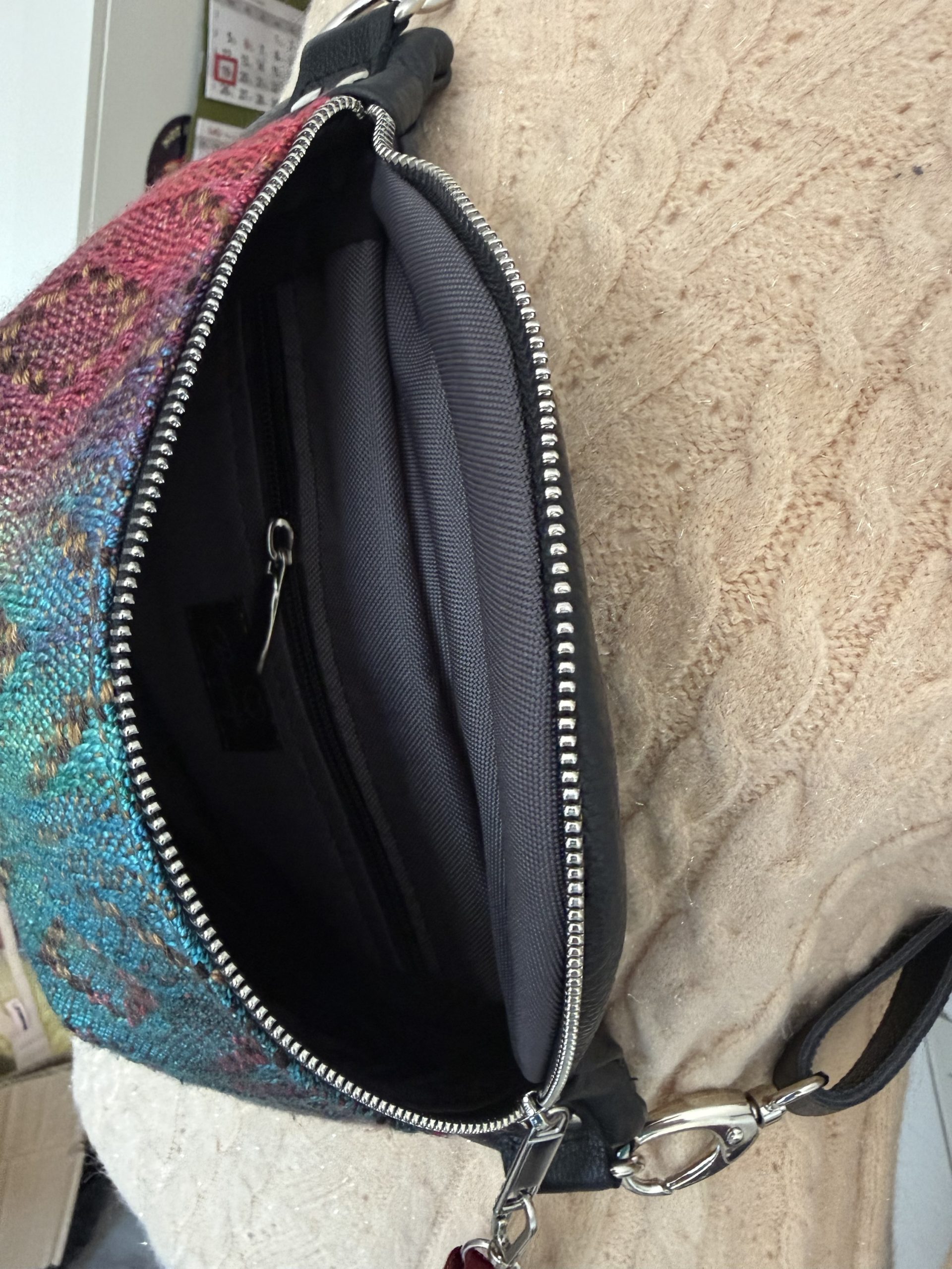 Saszetka skórzana/Skrawek Woolie weaver night in Rio - obrazek 3