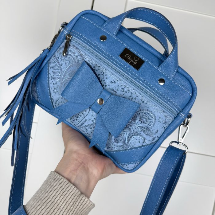 Small cutie Skóra naturalna Denim blue/Blekitne paisley