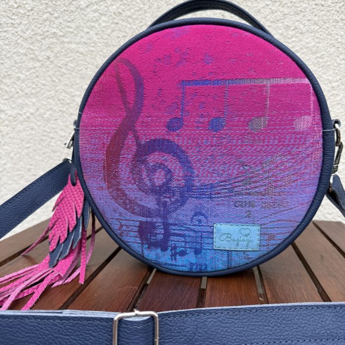 Roundbag skóra naturalna granat mat Symfonia blaze