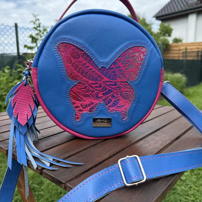 Roundbag chaber/fuksja skóra naturalna Wolny duch blaze